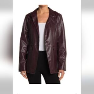 Dark brown/ burgundy (chocolate color) leather blazer